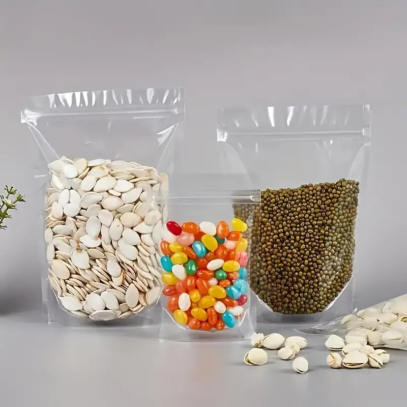 Bolsas de plástico con autocierre y base modelo DOYPACK | Polietileno + PET