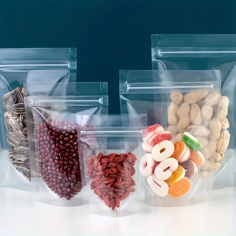 Bolsas de plástico con autocierre y base modelo DOYPACK | Polietileno + PET