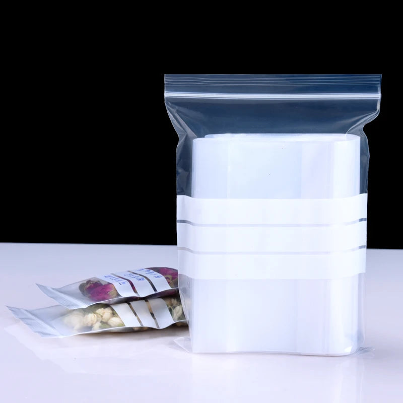 Bolsas de plástico con cierre ZIP con bandas de escritura | Polietileno