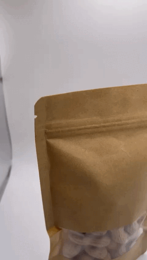 Bolsas de Papel Kraft Doypack marrón con ventana