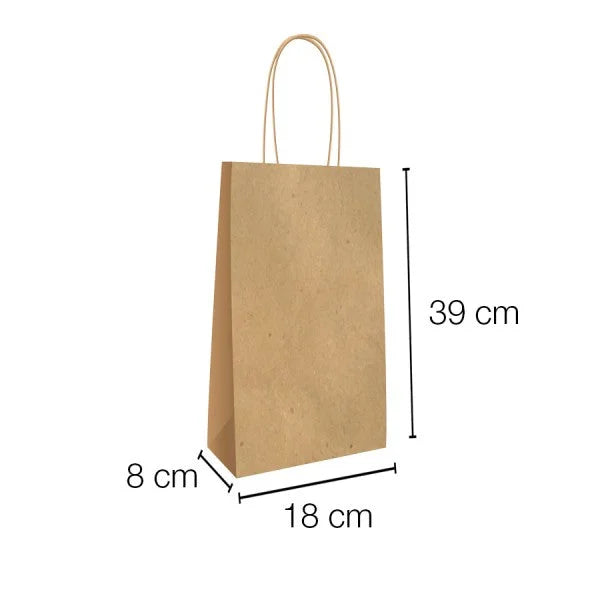 Bolsas de papel kraft con asa rizada