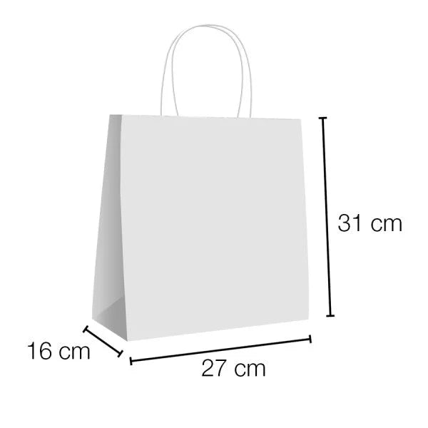 Bolsas de papel kraft con asa rizada