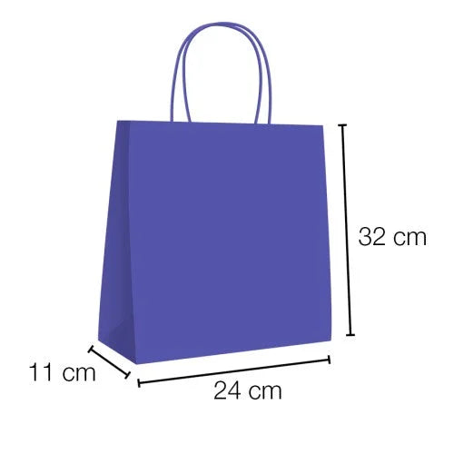 Bolsas de papel kraft con asa rizada - 24 x 32 x 11 cm /