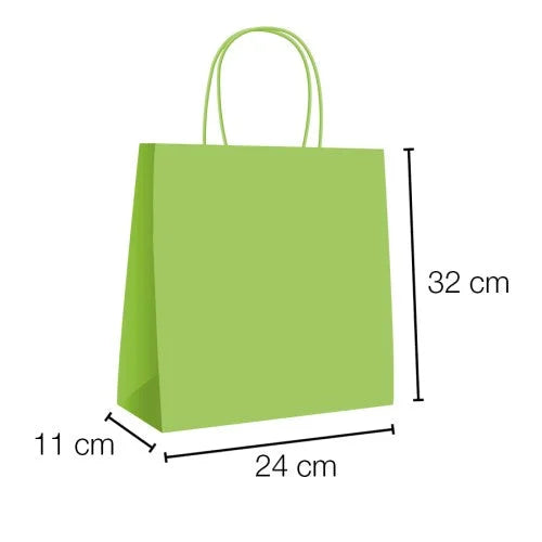 Bolsas de papel kraft con asa rizada - 24 x 32 x 11 cm /