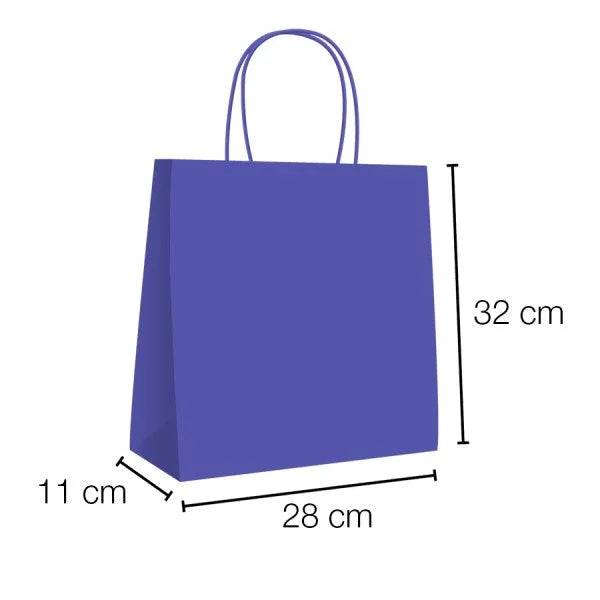 Bolsas de papel kraft con asa rizada - 28 x 32 x 11 cm /