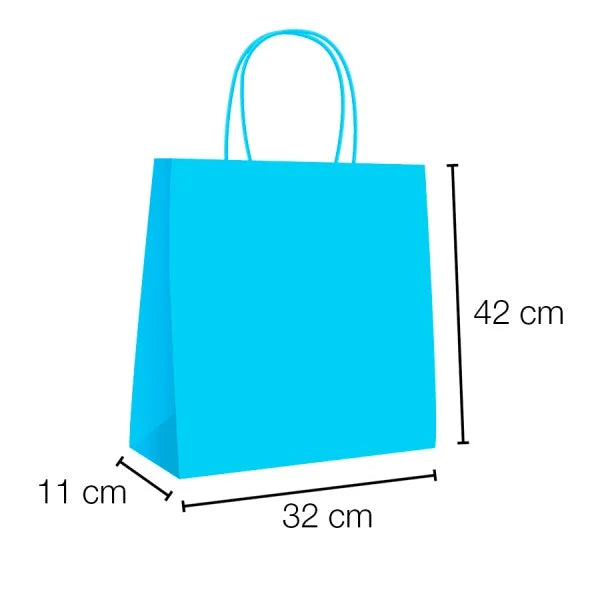 Bolsas de papel kraft con asa rizada - 32 x 42 x 11 cm /