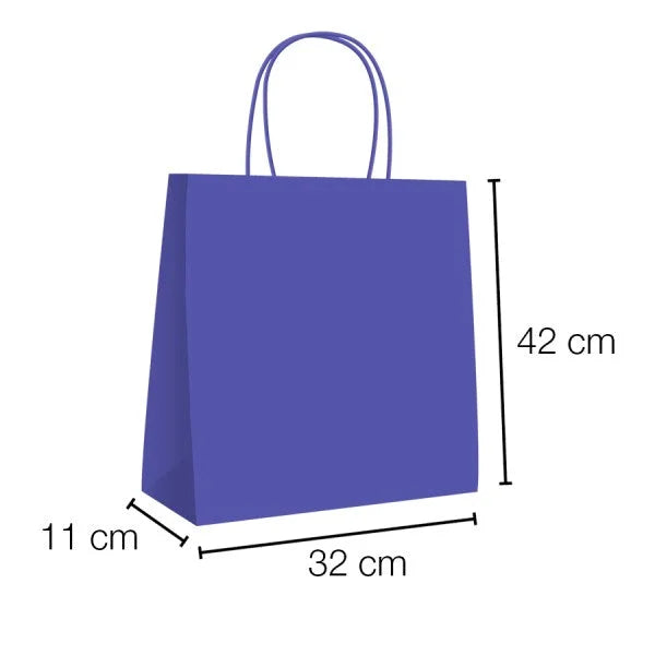 Bolsas de papel kraft con asa rizada - 32 x 42 x 11 cm /