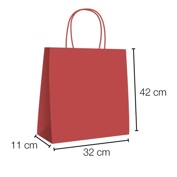 Bolsas de papel kraft con asa rizada - 32 x 42 x 11 cm /