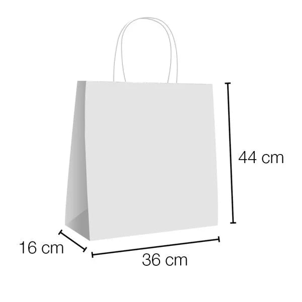 Bolsas de papel kraft con asa rizada - 35 x 44 x 16 cm /