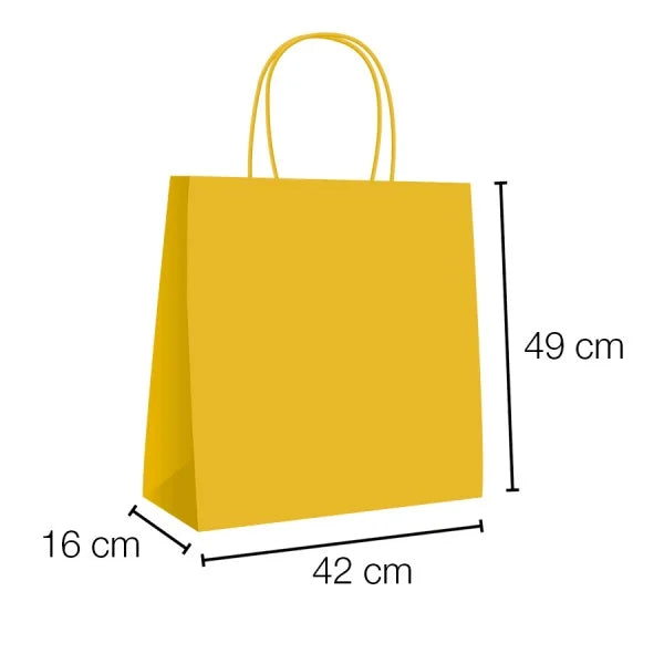 Bolsas de papel kraft con asa rizada - 42 x 49 x 16 cm /