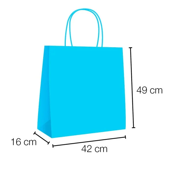 Bolsas de papel kraft con asa rizada - 42 x 49 x 16 cm /