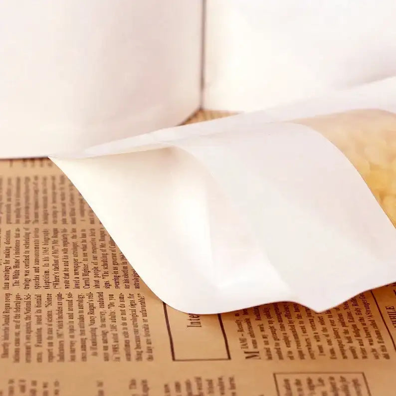 Bolsas de Papel Kraft Doypack blanca con ventana - DonBolsas