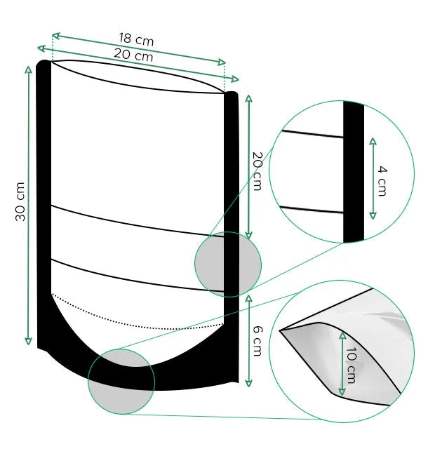 Bolsas de Papel Kraft Doypack blanca con ventana - DonBolsas