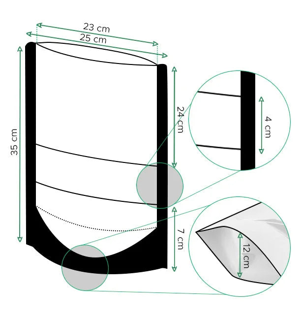 Bolsas de Papel Kraft Doypack blanca con ventana - DonBolsas