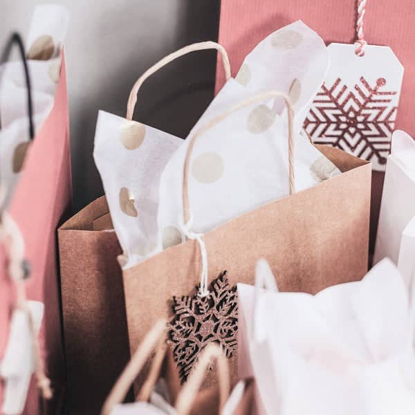 Bolsas de papel kraft navideñas