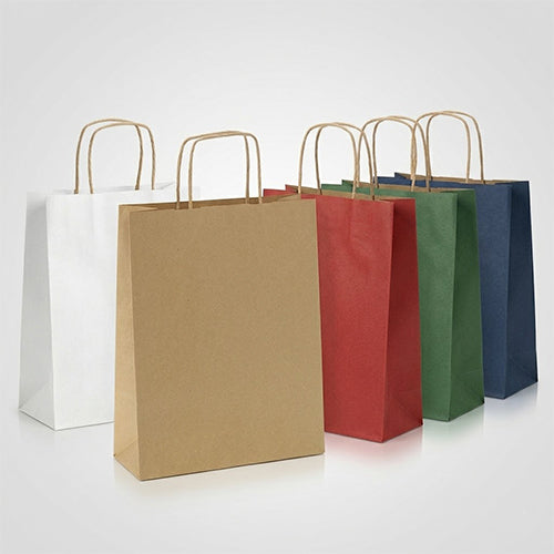 Bolsas de papel kraft con asa rizada