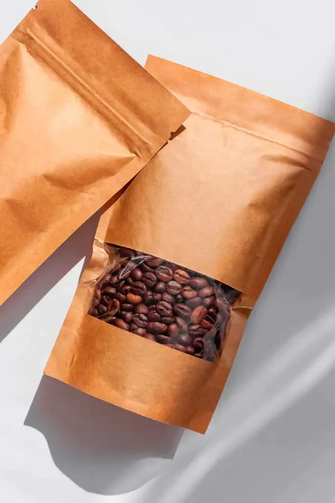 Bolsas Doypack con granos de cafe