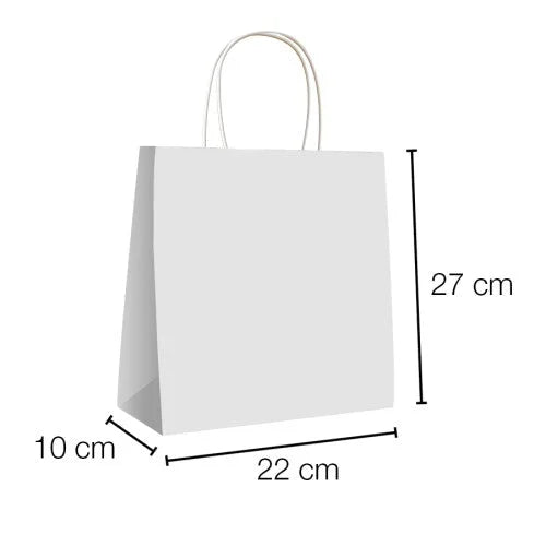 Bolsas de papel kraft con asa rizada - 22 x 28 x 10 cm /