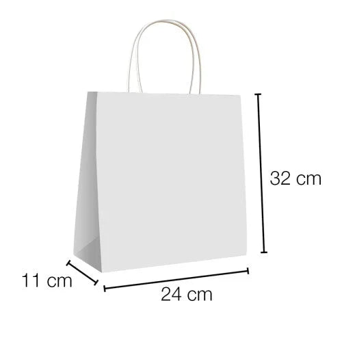 Bolsas de papel kraft con asa rizada - 24 x 32 x 11 cm /