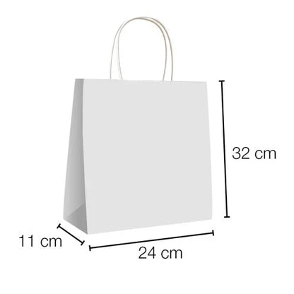 Bolsas de papel kraft con asa rizada - 24 x 32 x 11 cm /