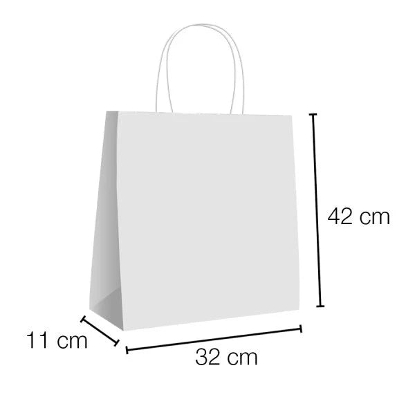 Bolsas de papel kraft con asa rizada - 32 x 42 x 11 cm /