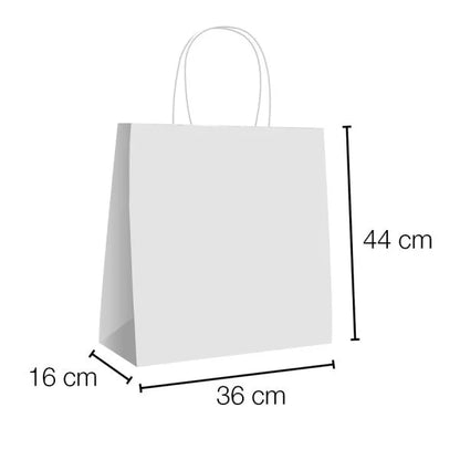 Bolsas de papel kraft con asa rizada - 35 x 44 x 16 cm /