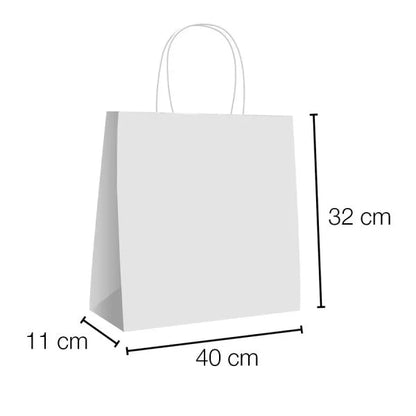 Bolsas de papel kraft con asa rizada - 40 x 11 x 32 cm /