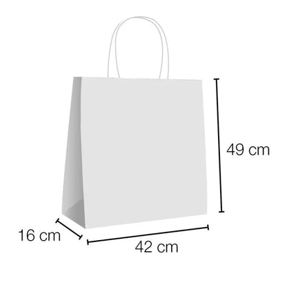 Bolsas de papel kraft con asa rizada - 42 x 49 x 16 cm /