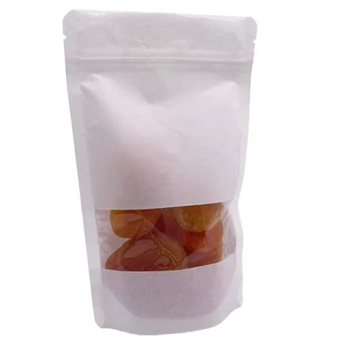 Bolsas de Papel Kraft Doypack blanca con ventana - DonBolsas